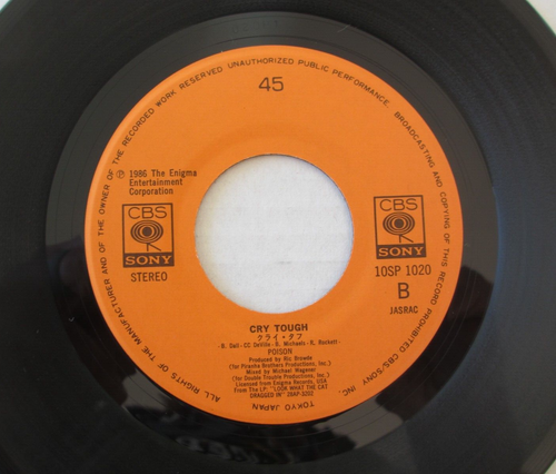 POISON - TALK DIRTY TO ME / CRY TOUGH 1987 JAPAN 7" VINYL RECORD 10SP-1020 - Picture 5 of 5