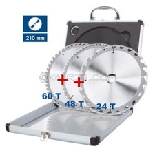 KIT 3 LAME CIRCOLARE SCHEPPACH TCT Ø210mm X TRONCATRICI X LEGNO PVC ALLUMINIO