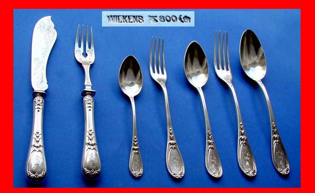銀製カトラリー258g SILVER800 WILKENS箱付 7-Piece Cutlery Set, Wilkens & Sons, Spoon, Fork, 800 Silver A239