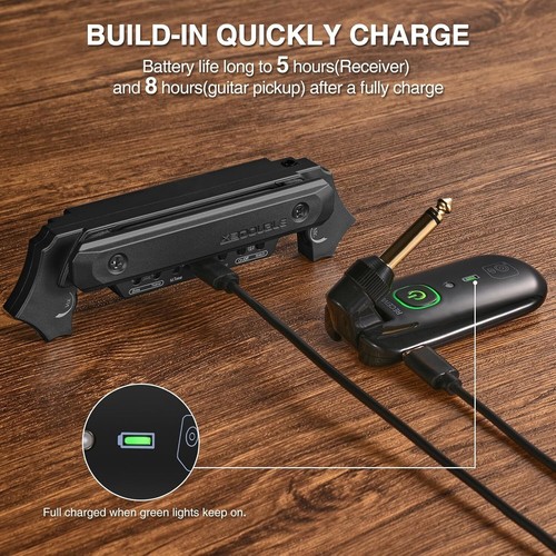 Wiederaufladbares kabelloses Gitarren-Pickup-System mit Dual-Pickup und EQ-Anpassungen - Bild 6 von 10