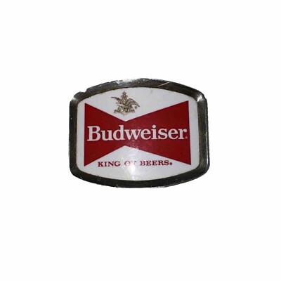 Old Budweiser Tap Handle Badge Part From A Three Sided Handle 3'' X 2 3/8''