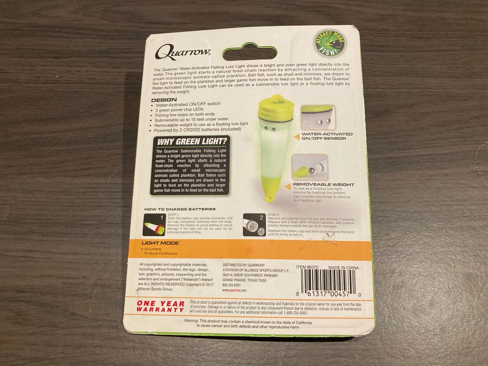 Quarrow Water-Activated Submersible Fishing Lure Light - 10 Lumens - 10 Hours - Image 2 of 2