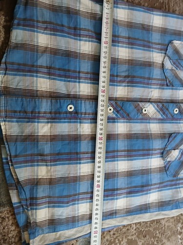 Vintage Shirt AUTOS JEANS Herren Halbarm Baumwolle mehrfarbig Quadrate Größe Small - Bild 8 von 9