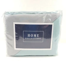 Home Reflections 600TC Easy Care Reverse Sheet Set w/Extra PCs Seaglass Full