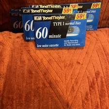 Tone Master 60 Minute Blank Cassette Tape Type 1 Normal Bias Lot of 5 New Sealed