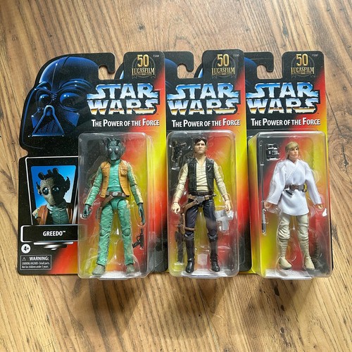 Greedo, Han & Luke Skywalker 50th Anniversary Black Series 6” Star Wars Figures