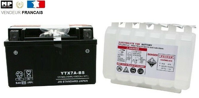 Batterie YTX7A-BS pour Suzuki Burgman et Yamaha Cygnus - 12V 6Ah Haute Performance