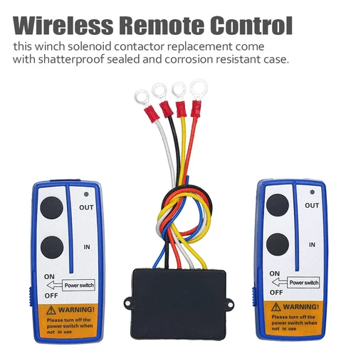 Wireless Winch Remote Control Kit 12V Receiver 150ft Twin Switch Handset Easy US - Picture 3 of 12