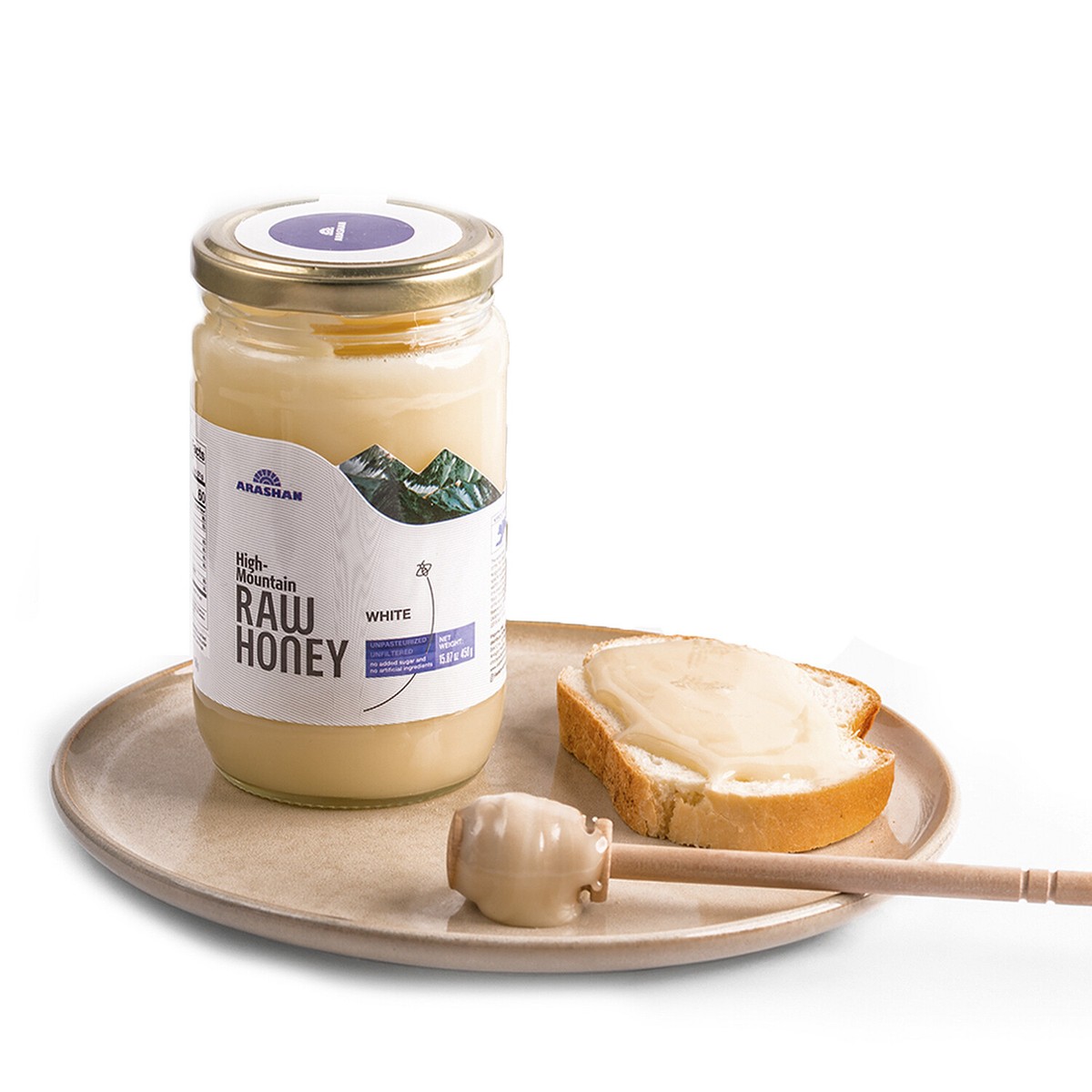 【めめ】Nanatural Honey White & Cacao Raw Unfiltered White Honey, (15.87 Oz) | Wildflower / Clover