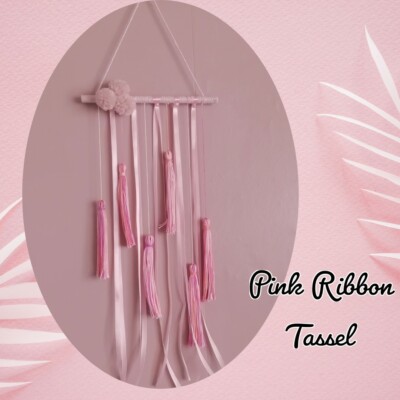 Handgefertigter Wandbehang ~ rosa Deko ~ Band Boho rosa Hängedeko 