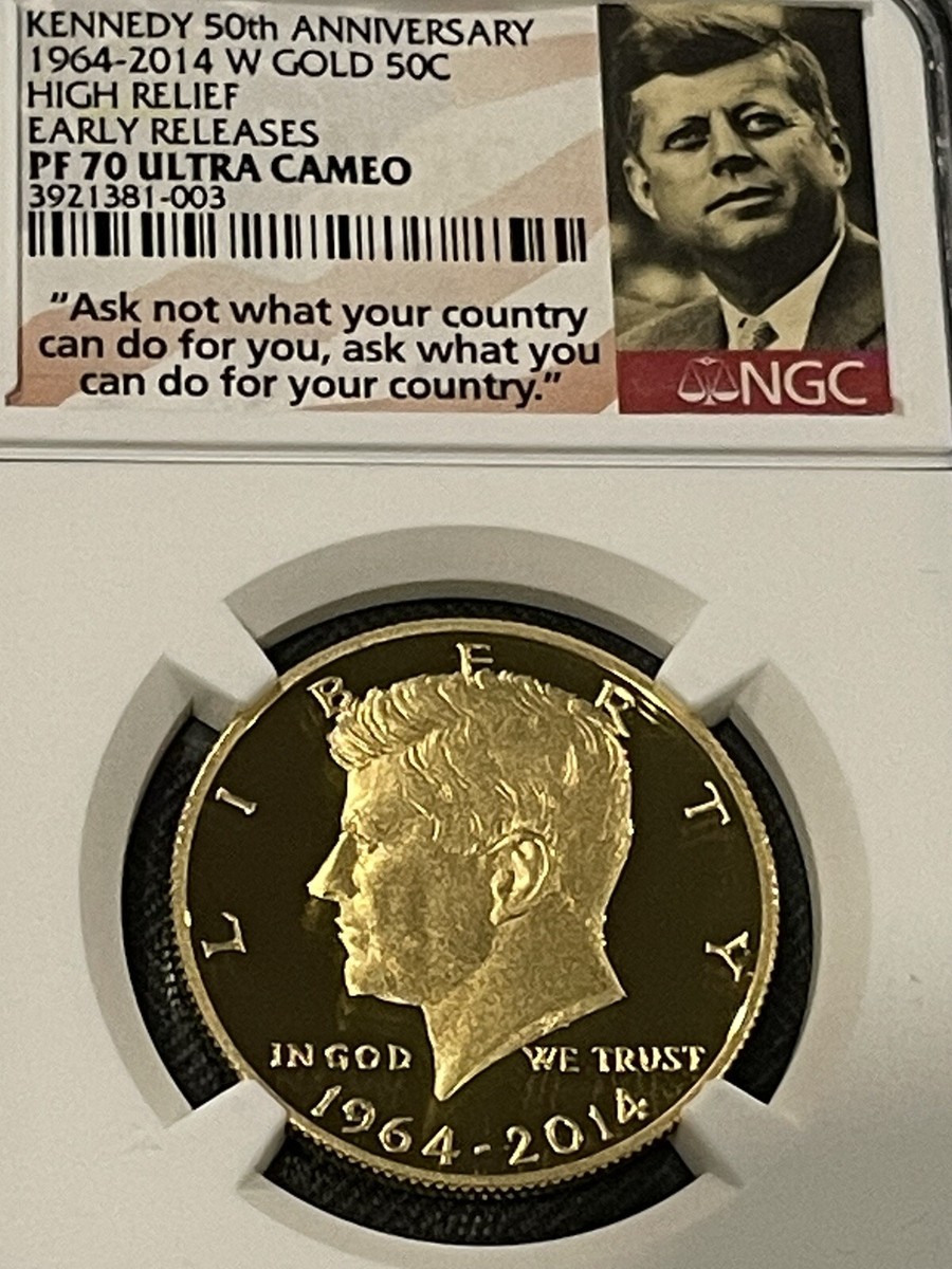 2014 W Gold Kennedy Half Dollar 50th Anniversary NGC PF70 UCAM