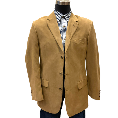 40L Alfani Mens Gold Beige Tan Velvet Micro Fiber/Suede Sport Coat Blazer Jacket - Picture 1 of 12