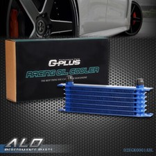 Universal 7 Row An10 Aluminum Transmission Engine Oil Cooler Blue