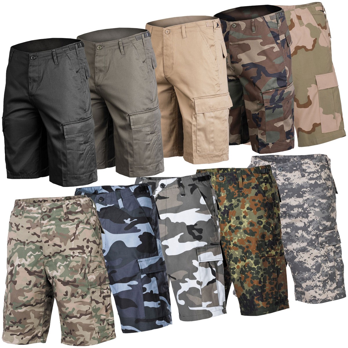 Pantalones cortos cargo US BDU Bermuda Army S-7XL 12 colores Combat Short Ranger uni tarn