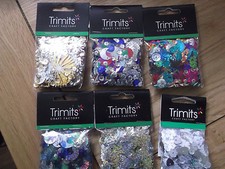 20g PACK SEQUINS MIXED SHAPES & COLOURS - 6 TYPES -CARDMAKING,SEWING,CRAFT