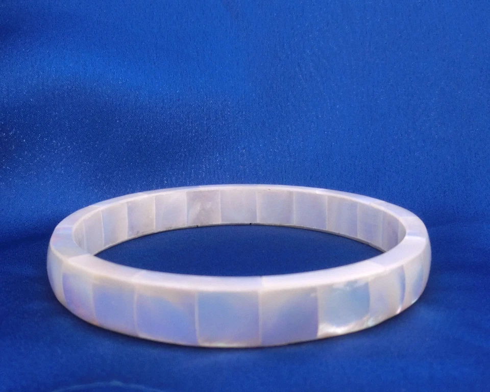 Armreif aus Perlmutt, goldgelb oder weiß, Pinctada Perlmuschel Armband bracelet - Bild 2 von 3