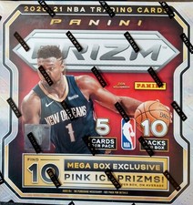 Panini Prizm 2020-21 NBA Basketball Mega Box (50 Cards, Pink Ice Prizms) 🔥 