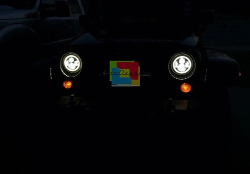 HUMMER H1 / H2 FARI ANTERIORI LED CON LUCI DIURNE ANGEL EYES - Imagen 5 de 8