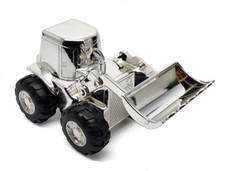 Personalised Silver Plated Digger Tractor Money Box Engraved Gift