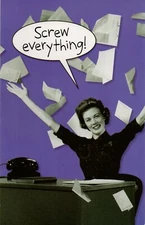 Funny Retro BIRTHDAY Card, "Screw Everything!" by American Greetings + Envelope