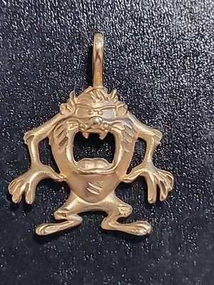 14K Gold Tasmanischer Teufel Anhänger Charm echt Vintage Taz Warner Bros