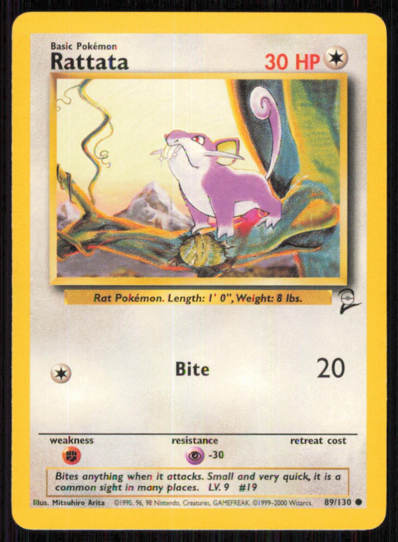 Rattata 89/130 Common Base Set 2 Pokemon Lightly Played