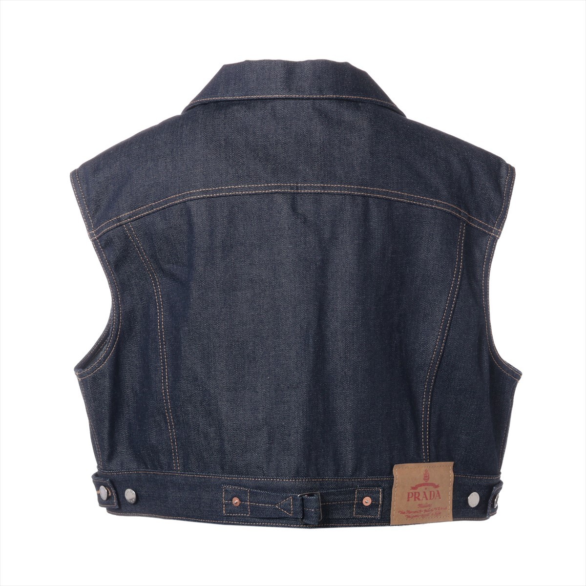 Prada Triangle logo 24 years Cotton Vest L Ladies' Blue
