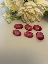 Vintage 18x13mm Czech Glass OVAL Fancy stone Pack 6 Rosaline Stripe Porphyr