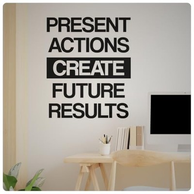 Present Actions Motivational Inspirational Wall Decal Sticker Quote Home Decor