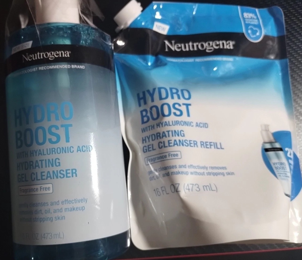 Neutrogena Hydro Boost 32oz Gel Cleanser Set with Refill for Hydrated Skin