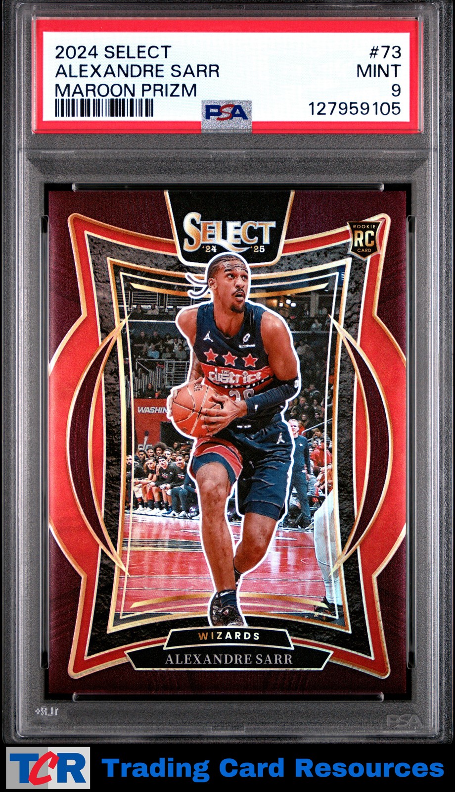 2024-25 Panini Select #73 Alexandre Sarr Maroon Prizm #/175 PSA 9 MINT