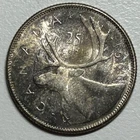 1966 Canada Queen Elizabeth II MOOSE / Caribou SILVER Uncirculated Quarter Coin