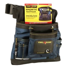 Durable 8 Pocket Tool Pouch W/ Magnetic Pocket & Easy Access Exterior Magnet New