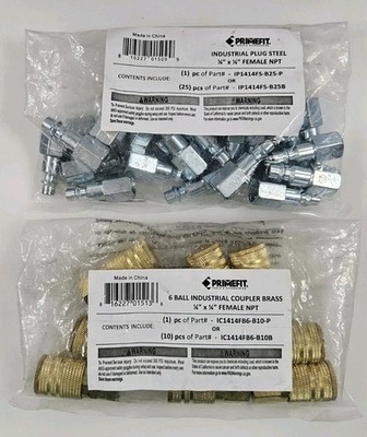Primefit IP1414MS-B25-P & IC1414FB-B10B Quick Disconnect 1/4''《NIP》Priced To Sell