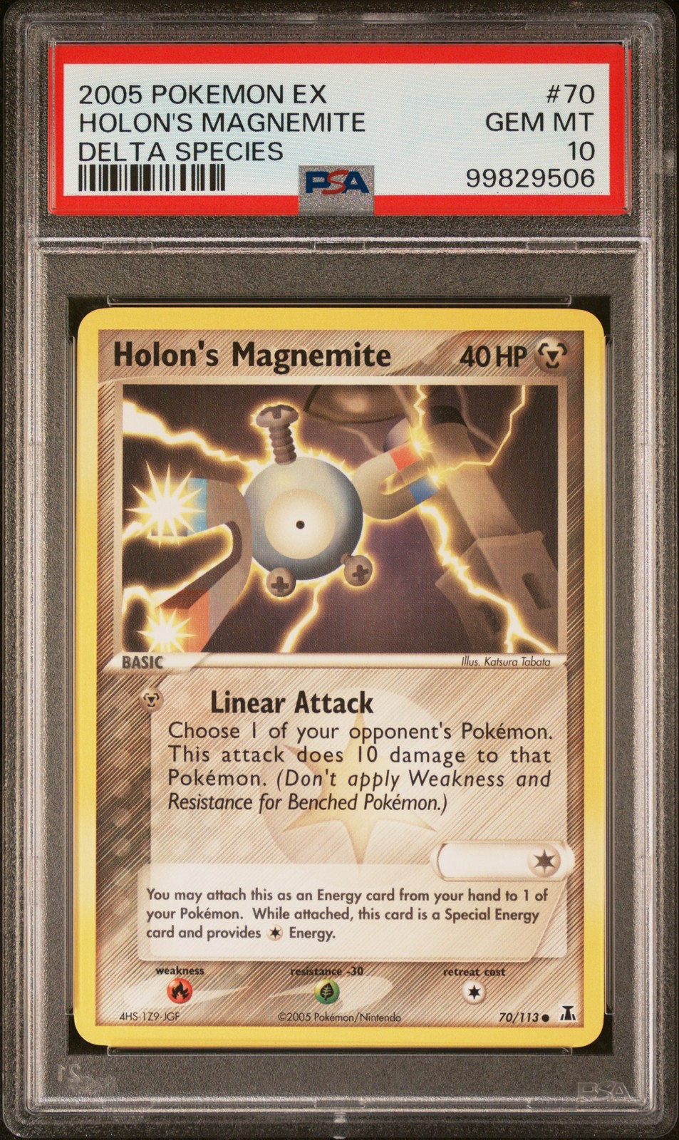 2005 POKEMON EX DELTA SPECIES #70 HOLON'S MAGNEMITE PSA 10