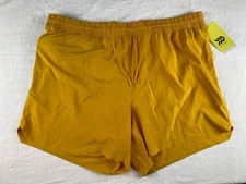Men’s Lightweight Running Shorts Gold All In Motion Size XL Inner Brief Liner