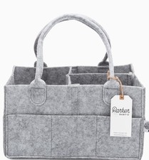 Parker Baby Diaper Caddy Organizer Nursery Basket Gray Great Gift Idea NEW
