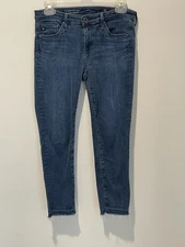 AG Adriano Goldschmied Women’s Mid Rise Stevie Capri Ankle Slit Raw Hem Jeans 26