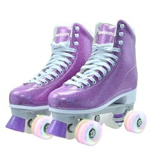 Womens Roller Skates, High Top PU Adult Derby Quad Skates Shoes Outdoor Shiny...