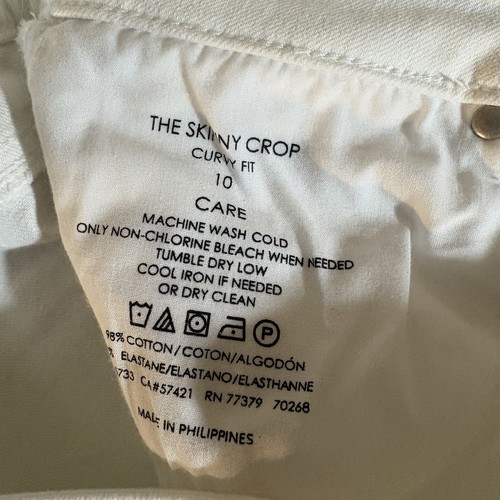 ANN TAYLOR Jeans Women’s 10 White Skinny Crop Mid Rise Curvy Fit NWT - Picture 9 of 10