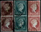 1855.Ed:º40/42(2).Isabel II.Filigree Bows.3 Values.Mat Black Grill.Pairs