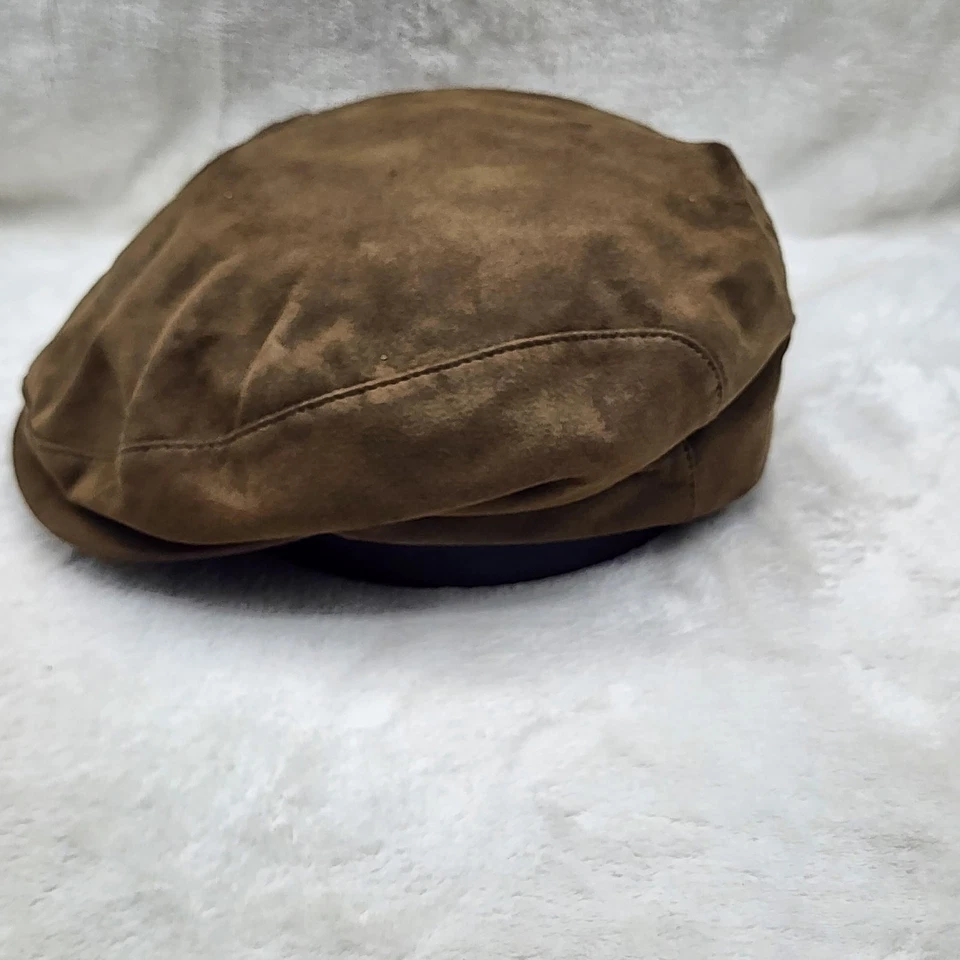 Pendleton Sombrero Gorra Marrón Gamuza Cuero Newsboy Cabbie Hiedra Gorra Plana Para Hombres Grande Foto 4 de 4