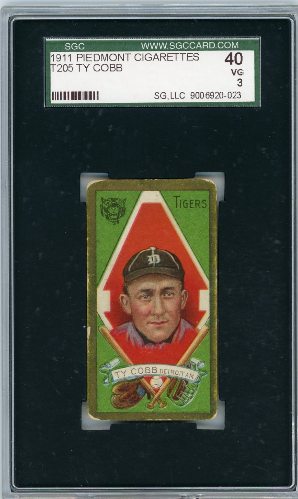 1911 T205 Gold Border Piedmont Cigarettes Ty Cobb SGC 3 (Top Sports Cards)