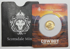 Scottsdale Mint Cowboy "Ride for the Brand" 1/10 oz .9999 Gold in Assay Card 5250.00 per troy oz