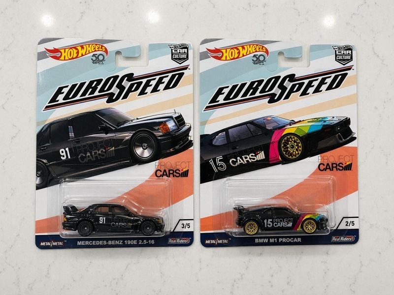 Hot Wheels Premium Euro Speed Mercedes 190E & BMW M1 Procar Set