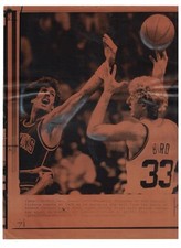 Larry Bird Boston Celtics Original 1981 AP Laser Photo vs Detroit Pistons