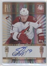 2011-12 Panini Elite Passing the Torch 75/100 Andy Miele Shane Doan #6 Auto 0c3