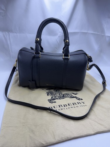 Burberry Alchester Armour Bowling Bag Medium Black Soft Grain BNWT Authentic