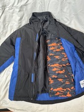 3 coats in 1 Magellan Boys Size M 10/12 Blue, black, Orange Camo Coat Zip Jacket