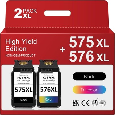 PG-575XL CL-576XL Tintenpatrone passend für Canon Pixma TR4750i TR4751i TS3550i SET